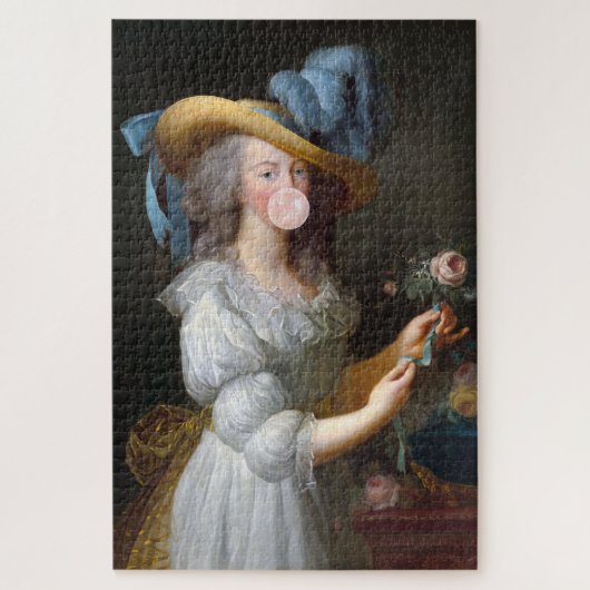 Marie Antoinette blazen een roze bubble gum Legpuzzel (Verticaal)