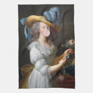 Marie Antoinette blazen een roze bubble gum Theedoek