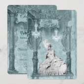 Marie Antoinette Bleu laat ons uitnodigingen tot h (Voorkant / Achterkant)