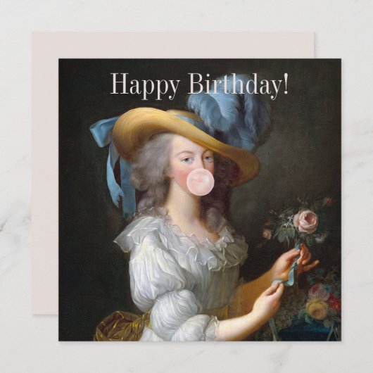 Marie Antoinette Blowing Bubble gum (Voorkant / Achterkant)