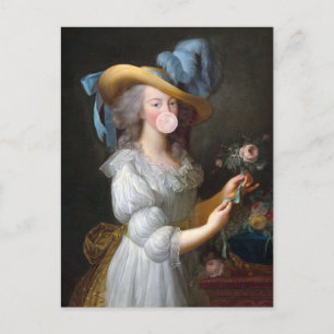 Marie Antoinette Blowing Bubble gum Briefkaart