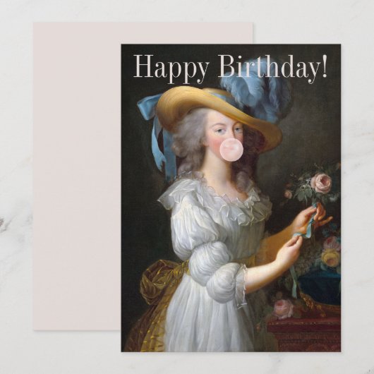 Marie Antoinette Blowing Bubble gum Kaart (Voorkant / Achterkant)