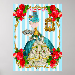 Marie Antoinette Blue Cakes en Tea Giant Poster