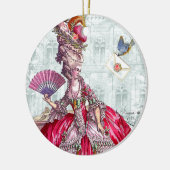 Marie Antoinette & Bluebird Kerstannament Keramisch Ornament (Links)