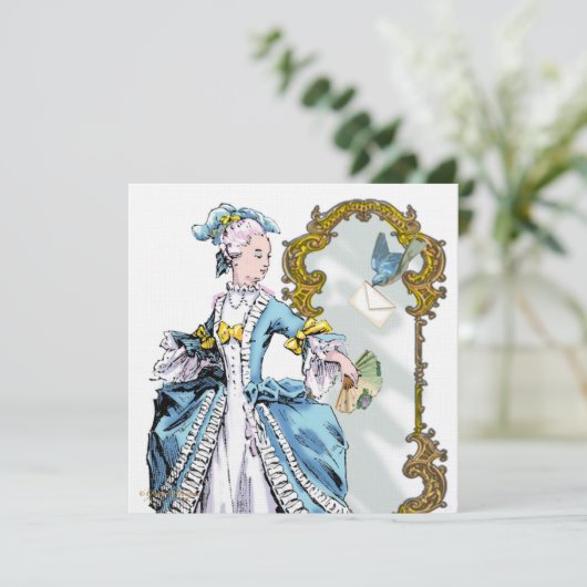 Marie Antoinette Bluebird & Mirror Kaart (Staand voorkant)