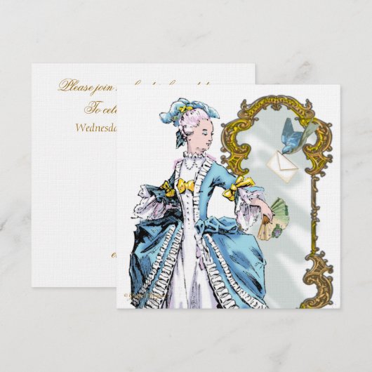 Marie Antoinette Bluebird & Mirror Kaart (Voorkant / Achterkant)