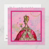 Marie Antoinette Bridal Shower Kaart (Voorkant / Achterkant)