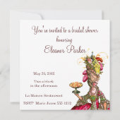Marie Antoinette Bridal Shower Kaart (Achterkant)