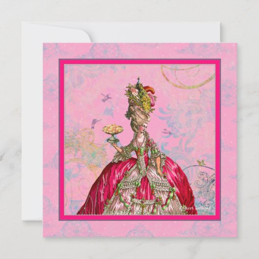 Marie Antoinette Bridal Shower Kaart (Voorkant)