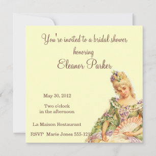 Marie Antoinette Bridal Shower Kaart