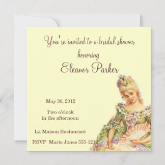 Marie Antoinette Bridal Shower Kaart