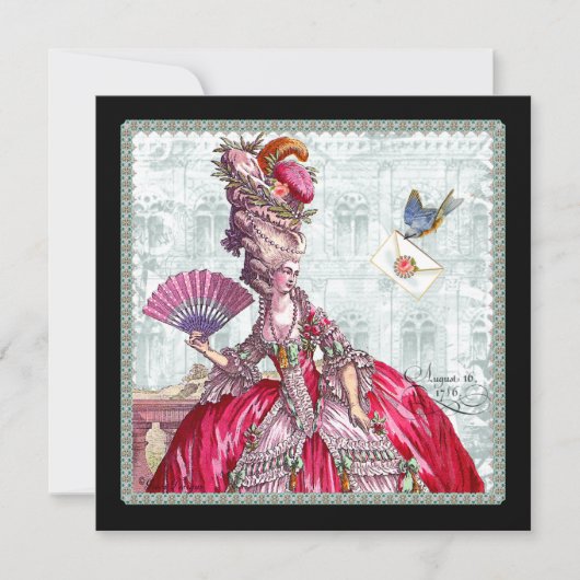 Marie Antoinette Bridal Shower Kaart (Voorkant)