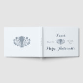 Marie Antoinette Bruiloft Rococo Dusty Blue Gastenboek (Volledig)