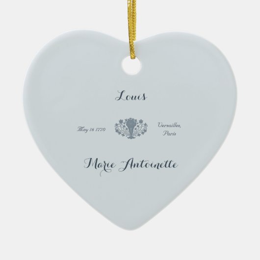 Marie Antoinette Bruiloft Rococo Dusty Blue Keramisch Ornament (Voorkant)