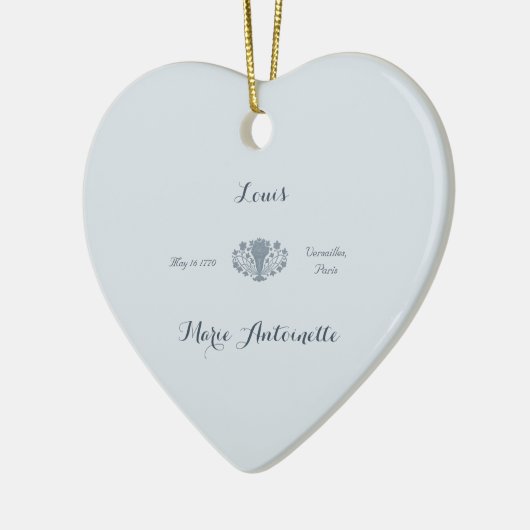 Marie Antoinette Bruiloft Rococo Dusty Blue Keramisch Ornament (Links)