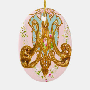 Marie Antoinette Ceramic Monogram Ornament