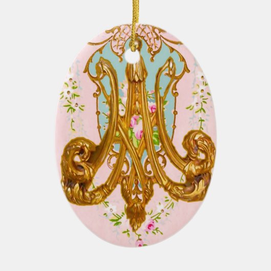 Marie Antoinette Ceramic Monogram Ornament (Voorkant)
