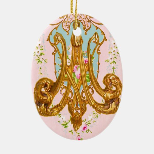 Marie Antoinette Ceramic Monogram Ornament (Achterkant)