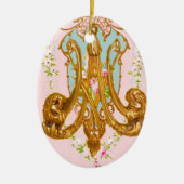 Marie Antoinette Ceramic Monogram Ornament (Voorkant)