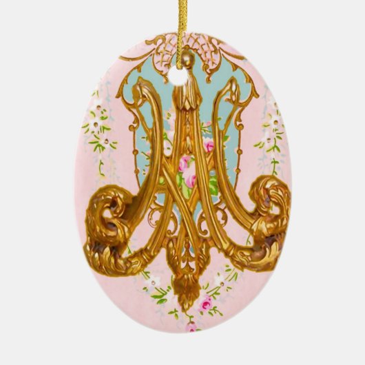 Marie Antoinette Ceramic Monogram Ornament (Voorkant)