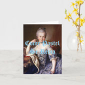 Marie Antoinette Come Pastel Se Reina Blauwe tekst Kaart (Gele Bloem)