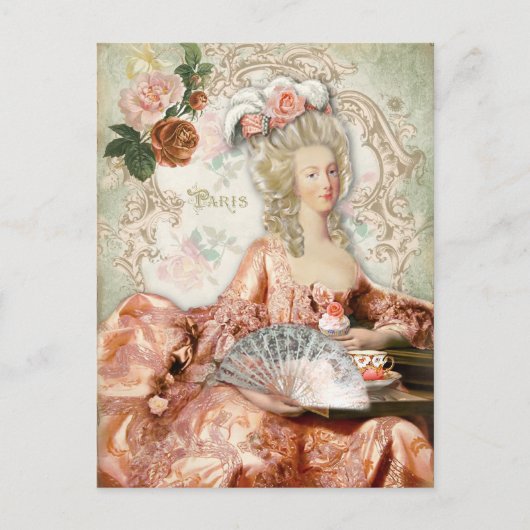 Marie Antoinette Cup Cake Tea Roos Briefkaart (Voorkant)