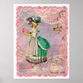 Marie Antoinette Cupcake & Bird Poster Print (Voorkant)