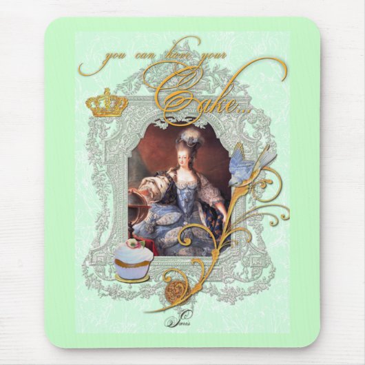 Marie Antoinette Cupcake en Bluebird Muismat (Voorkant)