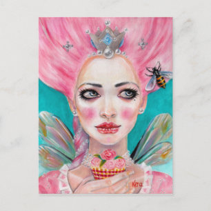 Marie Antoinette Cupcake Faerie - Koningin Bee Briefkaart