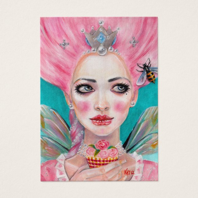 Marie Antoinette Cupcake Faerie - Queen Bee Visitekaartjes (Voorkant)