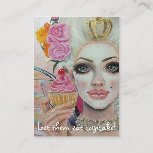 Marie Antoinette Cupcake Queen in roze Visitekaartje (Voorkant)