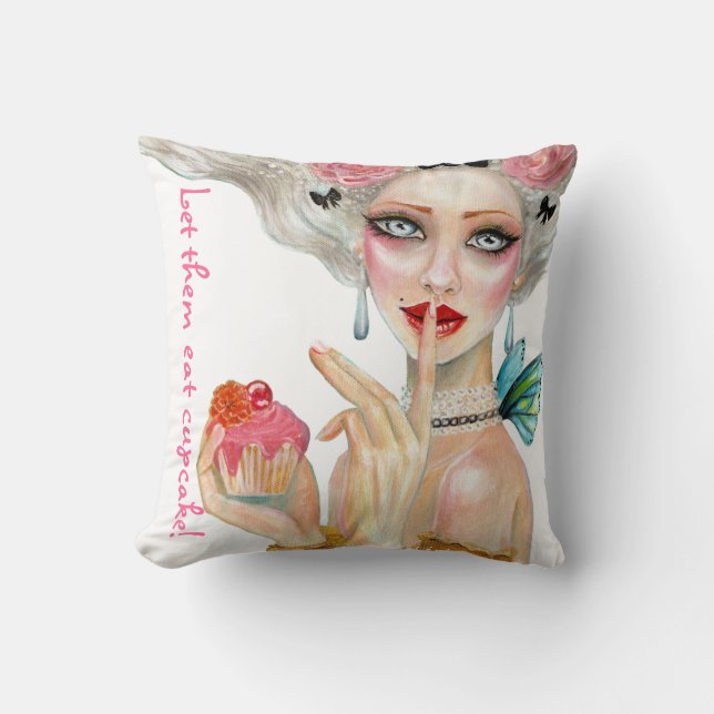 Marie Antoinette Cupcake Queen Pillow Kussen (Voorkant)