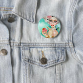 Marie Antoinette Cupcake Queen Ronde Button 5,7 Cm (In situ)