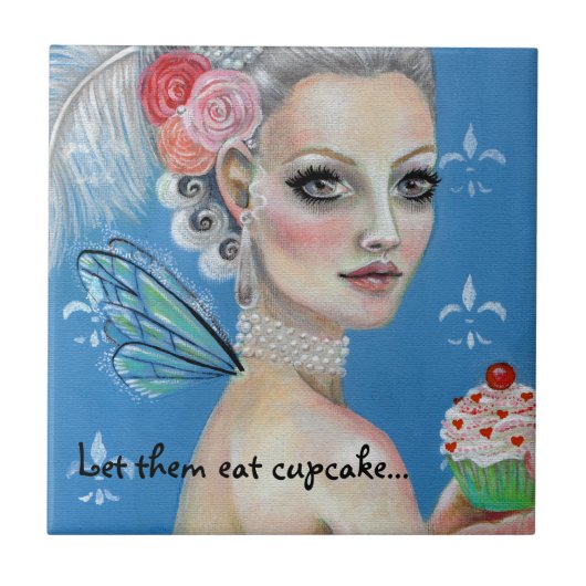 Marie Antoinette Cupcake Queen Tile Tegeltje (Voorkant)