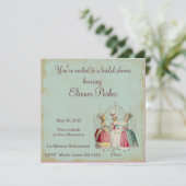 Marie Antoinette Dames Bridal Shower Kaart (Staand voorkant)