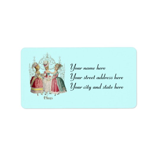 Marie Antoinette Dames in Waiting Labels (Voorkant)