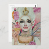 Marie Antoinette - de koningin van de cupcake Briefkaart (Voorkant / Achterkant)
