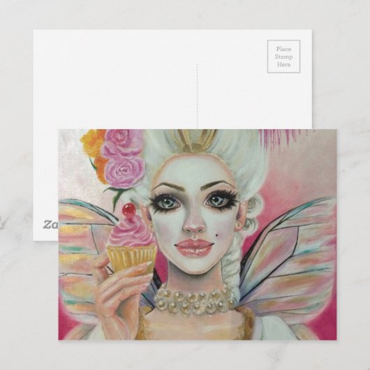 Marie Antoinette - de koningin van de cupcake Briefkaart (Voorkant / Achterkant)
