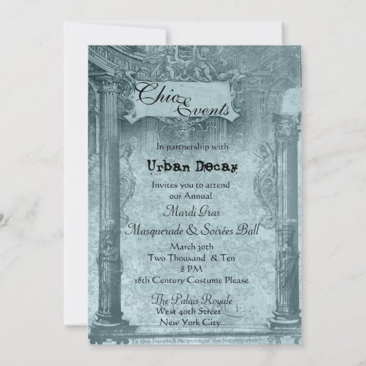 Marie Antoinette Diamonds en Dust Invitations Kaart (Achterkant)