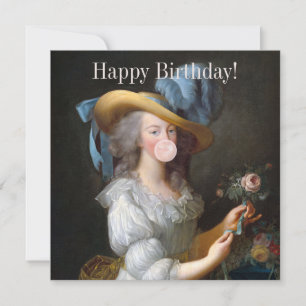 Marie Antoinette die kauwgom blaast