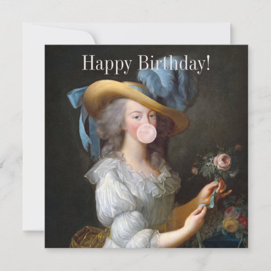 Marie Antoinette die kauwgom blaast  (Voorkant)