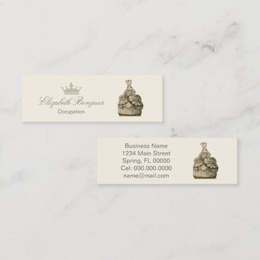 Marie Antoinette Dress ~ Visitekaartje (Voorkant / Achterkant)