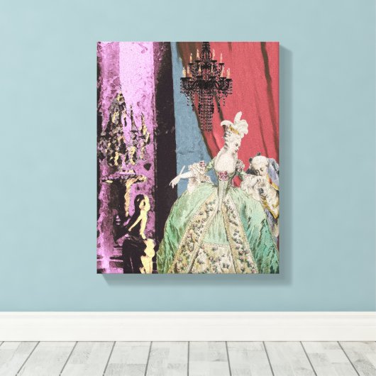 Marie Antoinette Eleganz ~14x11 Ingewikkeld Canvas (Insitu (Houten vloer))