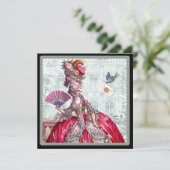 Marie Antoinette en Bluebird Kaart (Staand voorkant)