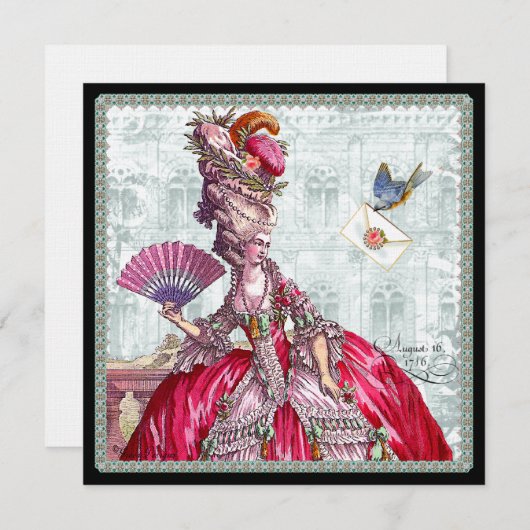 Marie Antoinette en Bluebird Kaart (Voorkant / Achterkant)