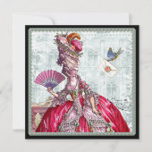 Marie Antoinette en Bluebird Kaart (Voorkant)