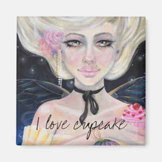 Marie Antoinette en de kersentopje cupcake Magneet