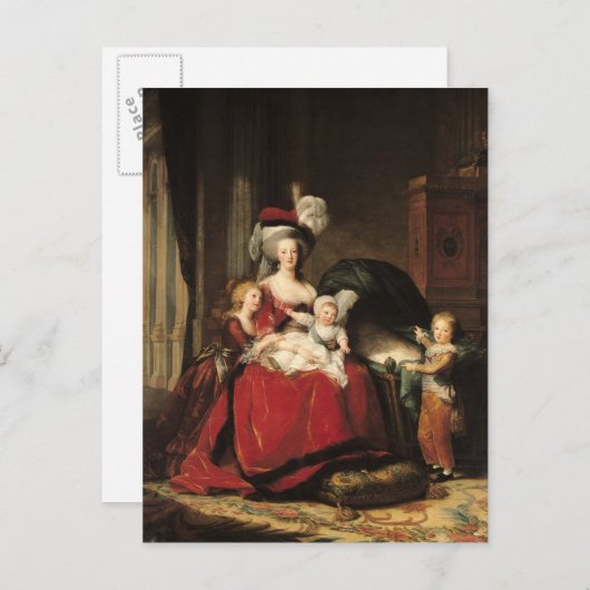 Marie-Antoinette en haar kinderen, 1787 Briefkaart (Voorkant / Achterkant)