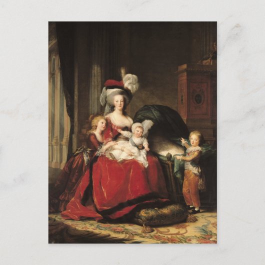 Marie-Antoinette en haar kinderen, 1787 Briefkaart (Voorkant)