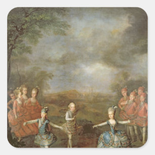 Marie Antoinette en haar zussen Vierkante Sticker